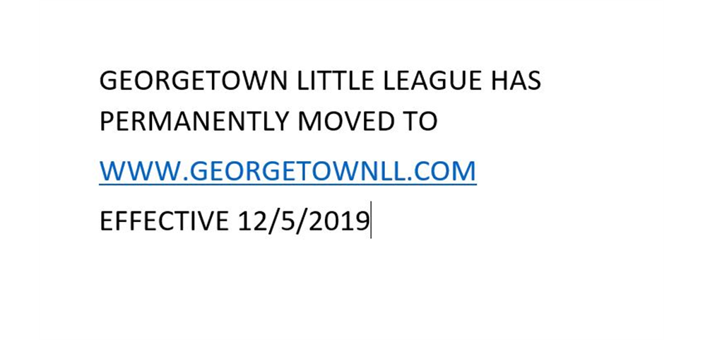 GLL HAS MOVED To www.georgetownLL.com effective 12/5/2019